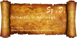 Sztupjár Dániel névjegykártya