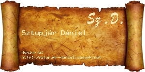 Sztupjár Dániel névjegykártya